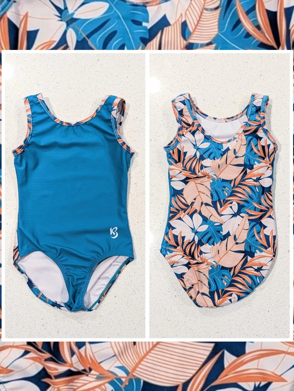 TROPICAL Kbee Gymnastics Dance Leotard CM Medium 7/8 HAWAIIAN Flipside FLIP Side